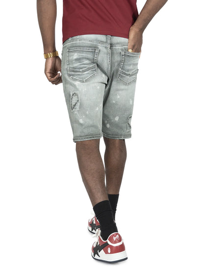 MAKOBI Amato Denim Shorts - Gray Wash- (M607)