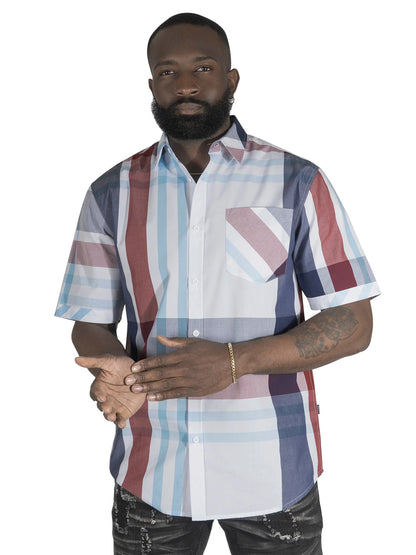 VENO  Robert Plaid Button-Down Shirt -(V842)