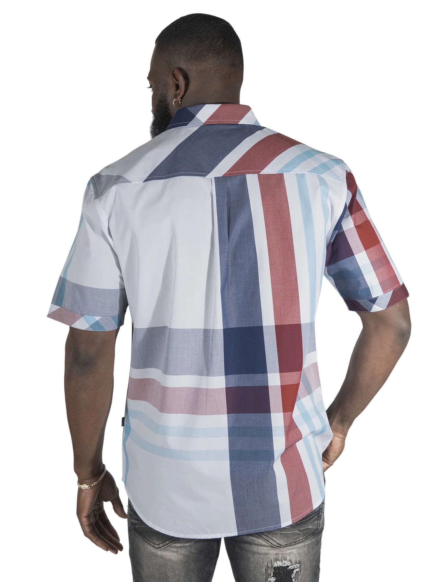 VENO  Robert Plaid Button-Down Shirt -(V842)