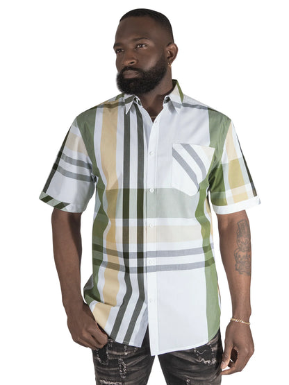 VENO  Robert Plaid Button-Down Shirt -(V842)