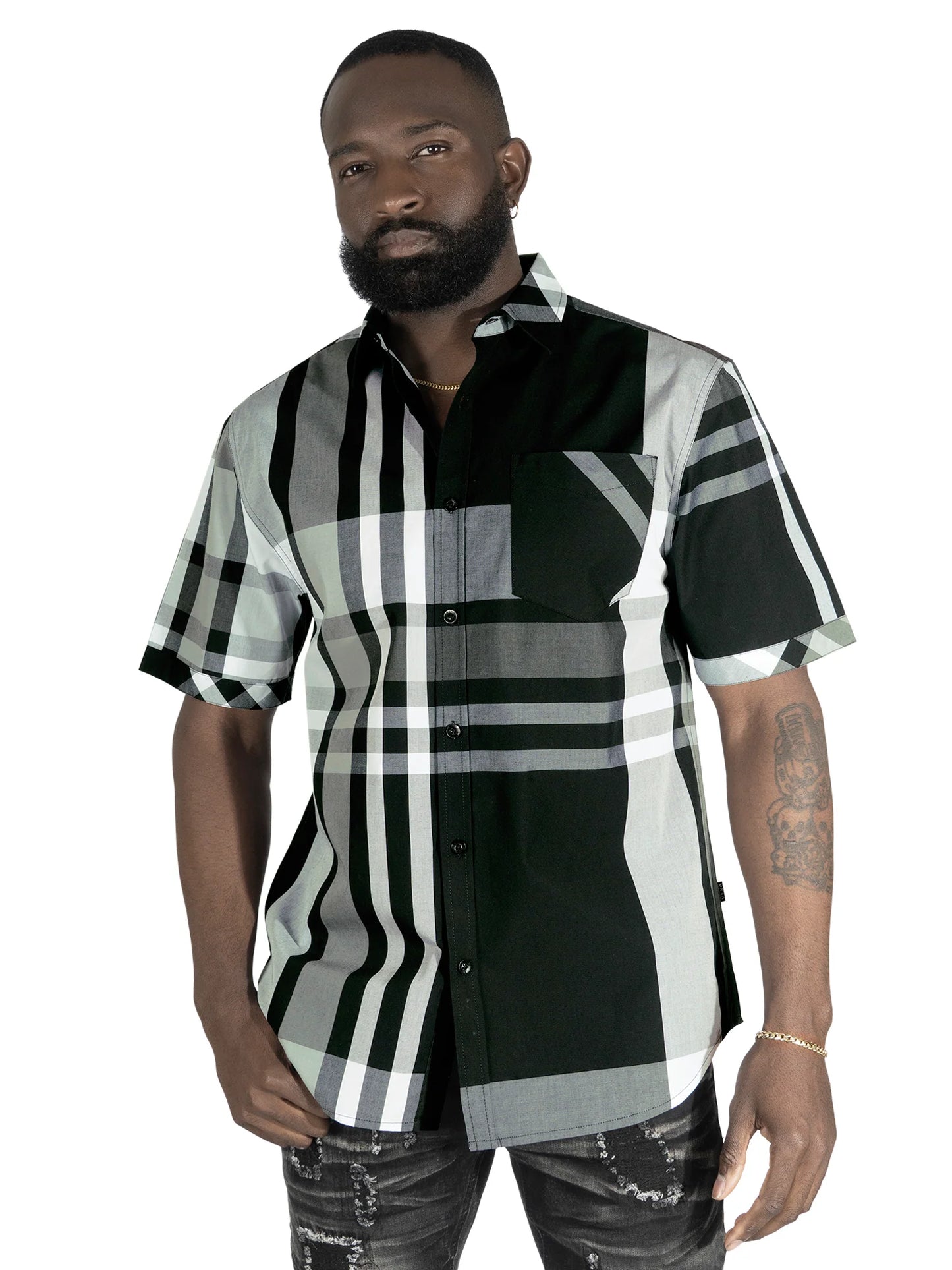 VENO  Robert Plaid Button-Down Shirt -(V842)