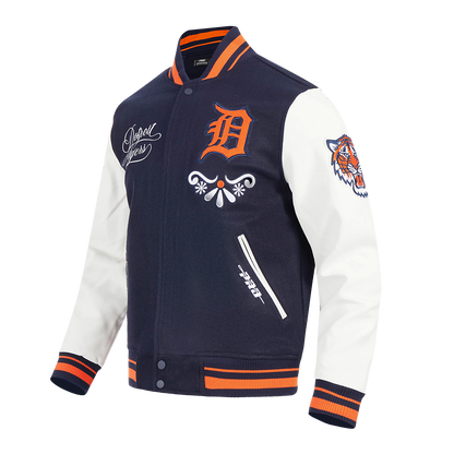 PRO STANDARD DETROIT TIGERS SUGAR SKULL M RIB WOOL VARSITY JACKET