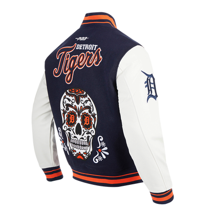PRO STANDARD DETROIT TIGERS SUGAR SKULL M RIB WOOL VARSITY JACKET