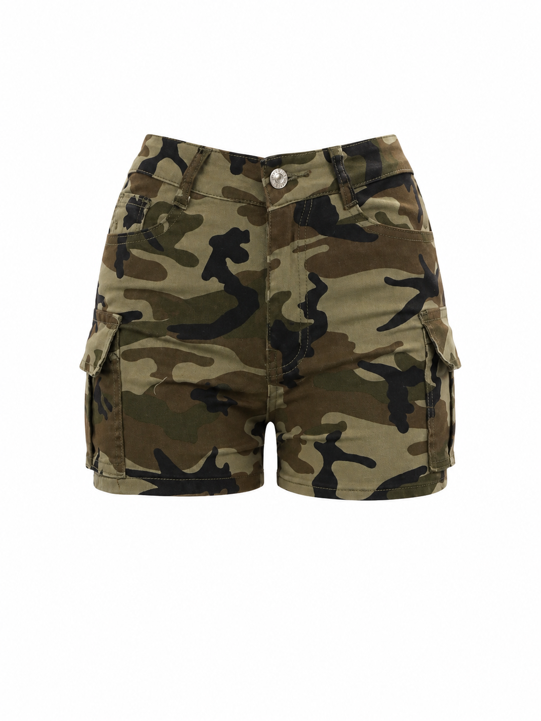 SHARP TRADING WOMEN CAMO CARGO SHORTS
