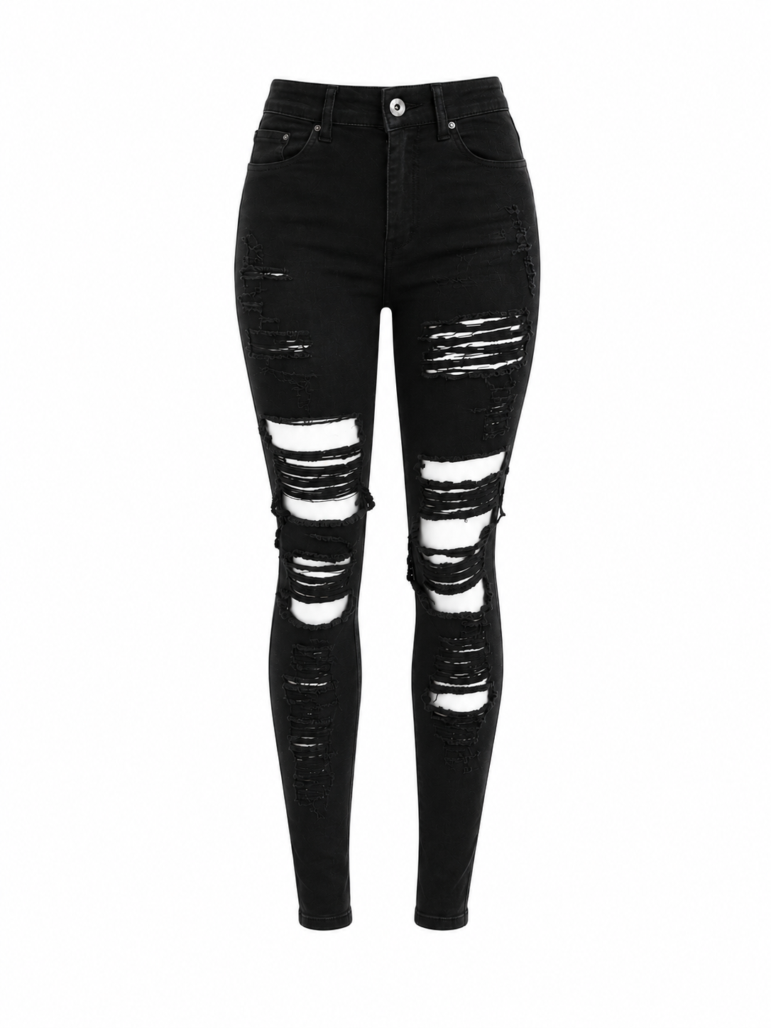 REDFOX WOMEN HIGH WAIST DISTRESSED JEANS