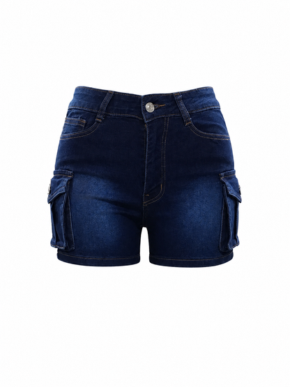 SHARP TRADING WOMEN CARGO DENIM SHORTS