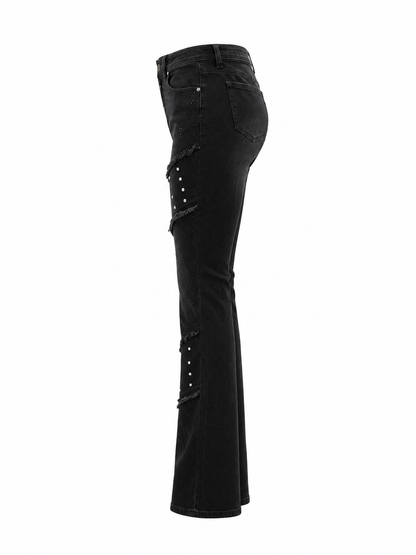 REDFOX WOMEN STACKED W/RHINESTONES JEANS