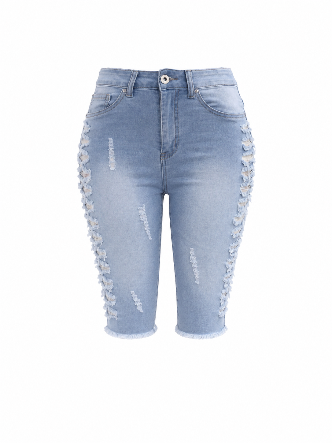 REDFOX WOMEN SEASIDE SHRED DENIM BERMUDA SHORTS