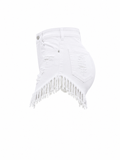 REDFOX WOMEN DISTRESSED FRAYED DENIM SHORTS