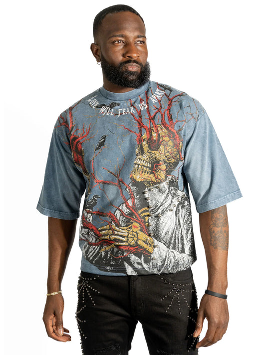 Frost - F179 Heartless Cropped Tee - Blue