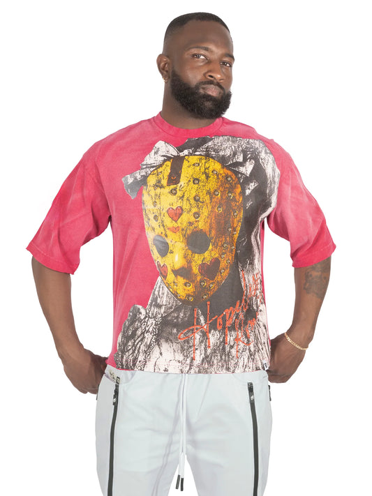 Frost - F182 Hopeless Romantic Cropped Tee - Fuchsia Red