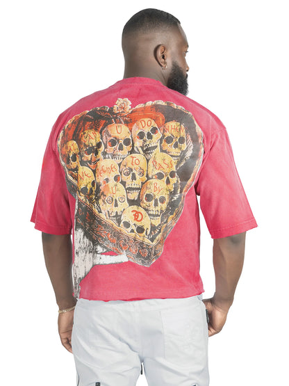 Frost - F182 Hopeless Romantic Cropped Tee - Fuchsia Red