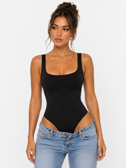 HOT DELICIOUS WOMEN SCOOP NECK LUXE BODYSUIT
