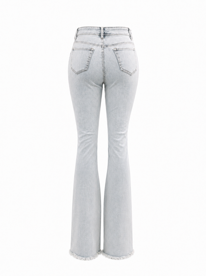REDFOX WOMEN DISTRESSED PATCHWORK STACKED JEANS
