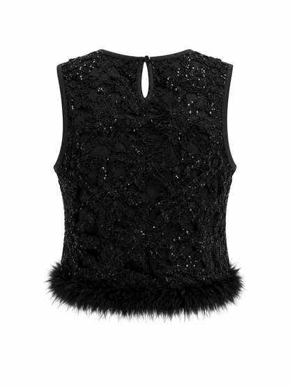 HOT & DELICIOUS WOMEN FEATHERED ELEGANCE TOP