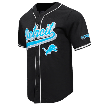 PRO STANDARD NFL DETROIT LIONS SCRIPT TAIL MEN'S MESH BUTTON DOWN SHIRT
