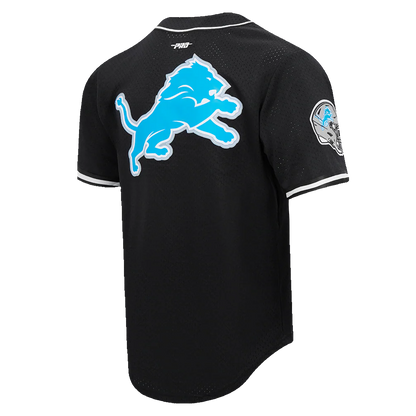 PRO STANDARD NFL DETROIT LIONS SCRIPT TAIL MEN'S MESH BUTTON DOWN SHIRT