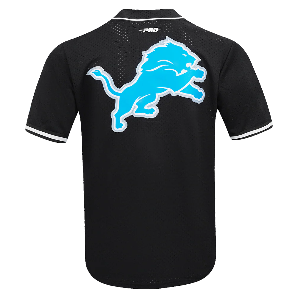 PRO STANDARD NFL DETROIT LIONS SCRIPT TAIL MEN'S MESH BUTTON DOWN SHIRT