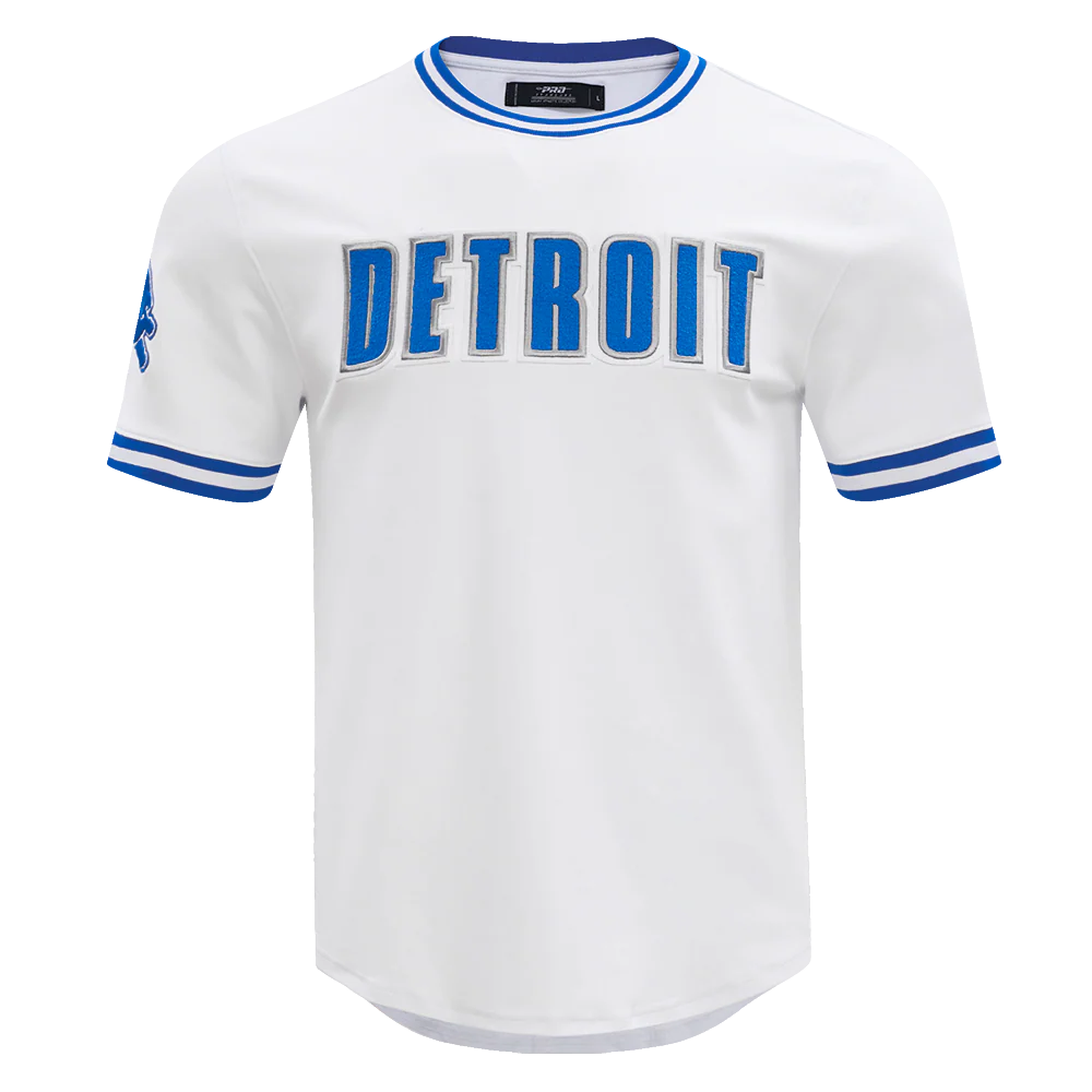 PRO STANDARD NFL DETROIT LIONS CLASSIC CHENILLE MEN'S DOUBLE KNIT TEE