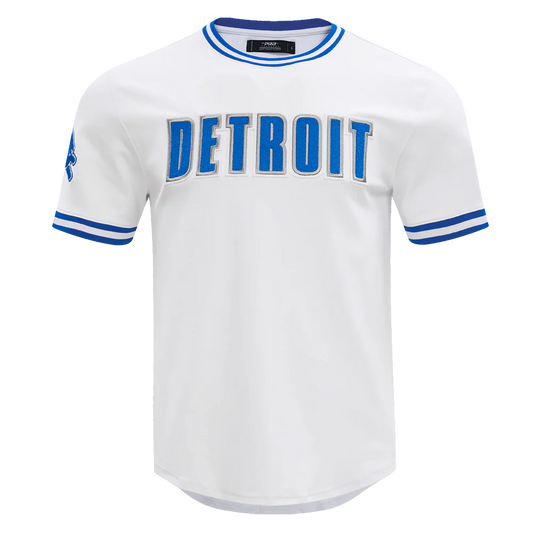 PRO STANDARD NFL DETROIT LIONS CLASSIC CHENILLE MEN'S DOUBLE KNIT TEE