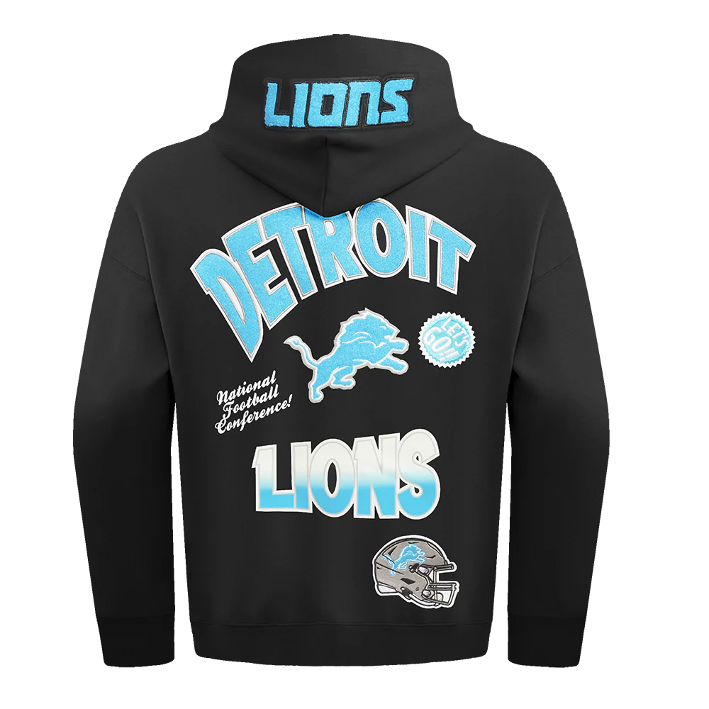 PRO STANDARD DETROIT LIONS TURN IT UP M DROP SHOULDER FLC PO HOODIE
