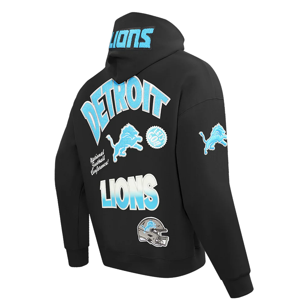 PRO STANDARD DETROIT LIONS TURN IT UP M DROP SHOULDER FLC PO HOODIE
