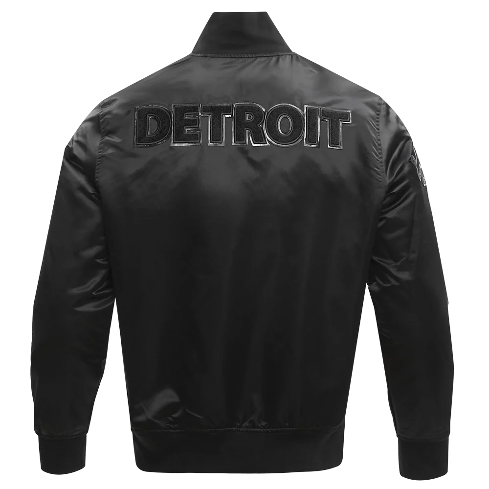 PRO STANDARD DETROIT LIONS TRIPLE BLACK SATIN JACKET