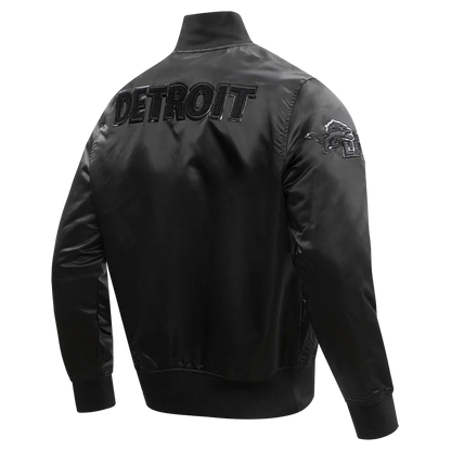 PRO STANDARD DETROIT LIONS TRIPLE BLACK SATIN JACKET