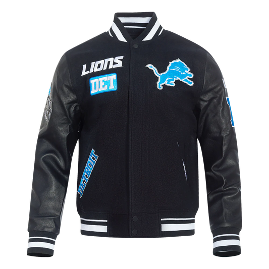 PRO STANDARD-DETROIT LIONS DET M RIB WOOL VARSITY JACKET