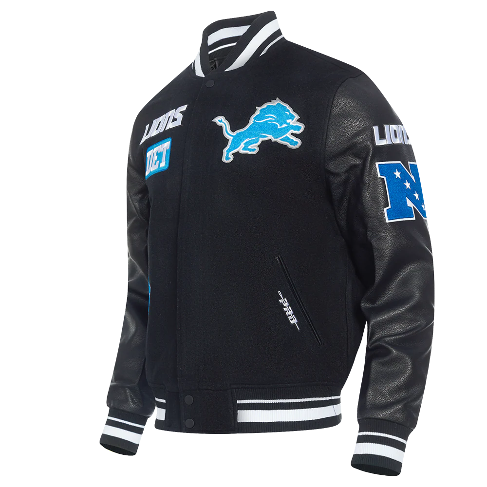 PRO STANDARD-DETROIT LIONS DET M RIB WOOL VARSITY JACKET