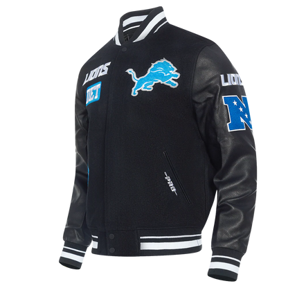 PRO STANDARD-DETROIT LIONS DET M RIB WOOL VARSITY JACKET