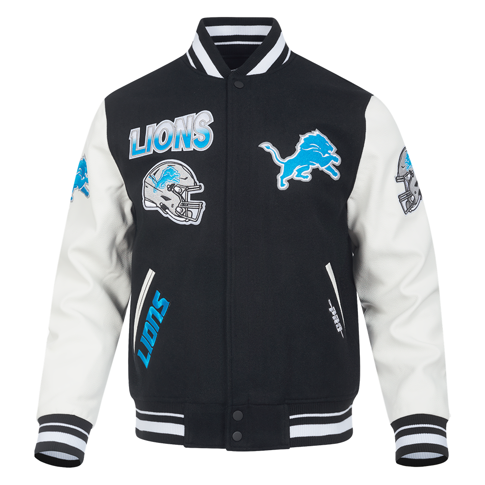 PRO STANDARD DETROIT LIONS TURN IT UP M RIB WOOL VARSITY JACKET