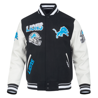 PRO STANDARD DETROIT LIONS TURN IT UP M RIB WOOL VARSITY JACKET