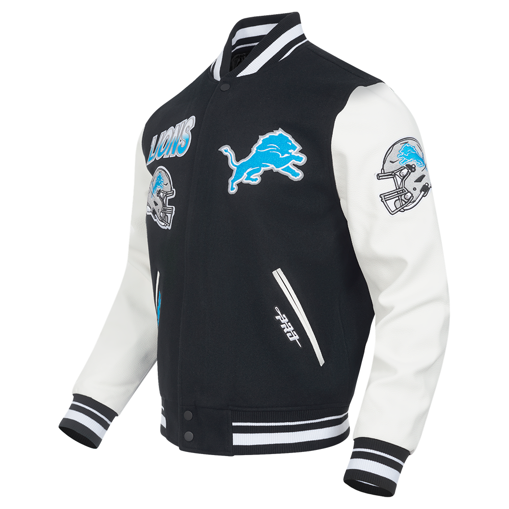 PRO STANDARD DETROIT LIONS TURN IT UP M RIB WOOL VARSITY JACKET