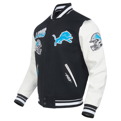 PRO STANDARD DETROIT LIONS TURN IT UP M RIB WOOL VARSITY JACKET