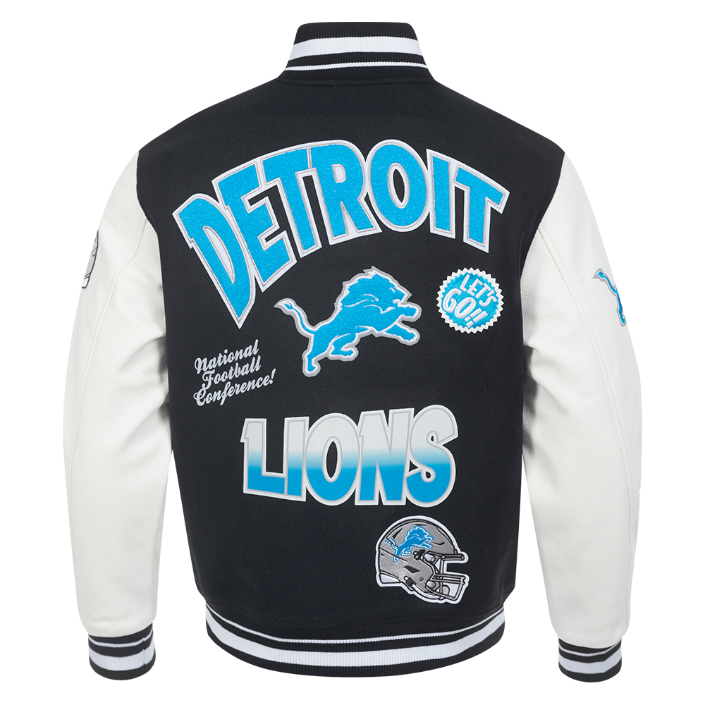 PRO STANDARD DETROIT LIONS TURN IT UP M RIB WOOL VARSITY JACKET