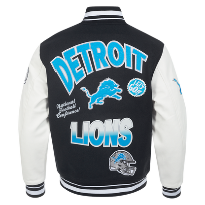 PRO STANDARD DETROIT LIONS TURN IT UP M RIB WOOL VARSITY JACKET