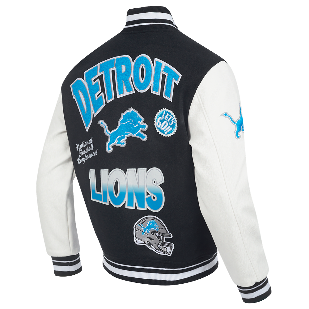 PRO STANDARD DETROIT LIONS TURN IT UP M RIB WOOL VARSITY JACKET