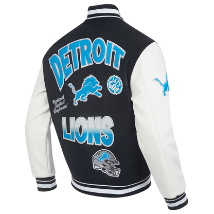 PRO STANDARD DETROIT LIONS TURN IT UP M RIB WOOL VARSITY JACKET