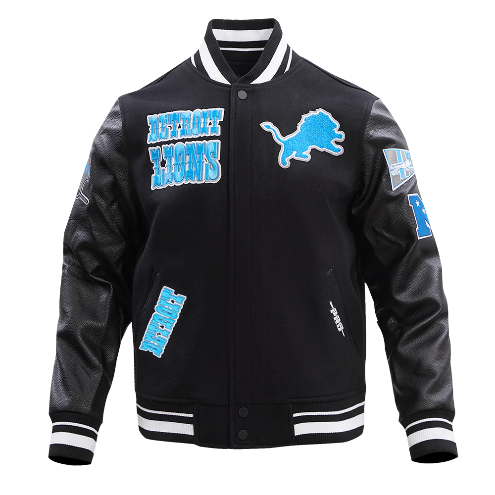 PRO STANDARD DETROIT LIONS RETRO CLASSIC M RIB WOOL VARSITY JACKET