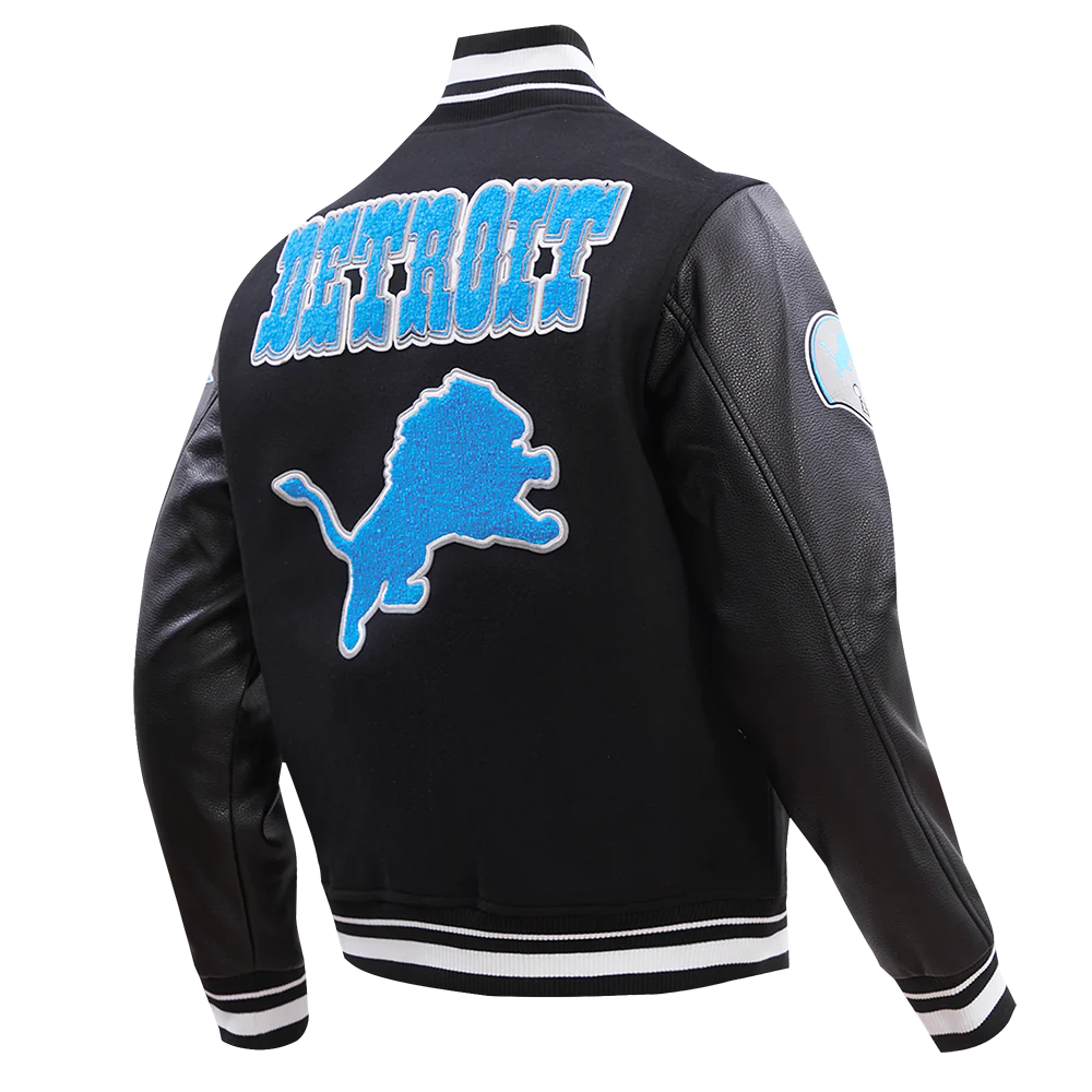 PRO STANDARD DETROIT LIONS RETRO CLASSIC M RIB WOOL VARSITY JACKET