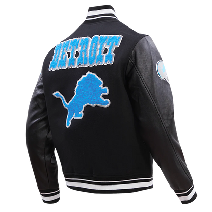 PRO STANDARD DETROIT LIONS RETRO CLASSIC M RIB WOOL VARSITY JACKET