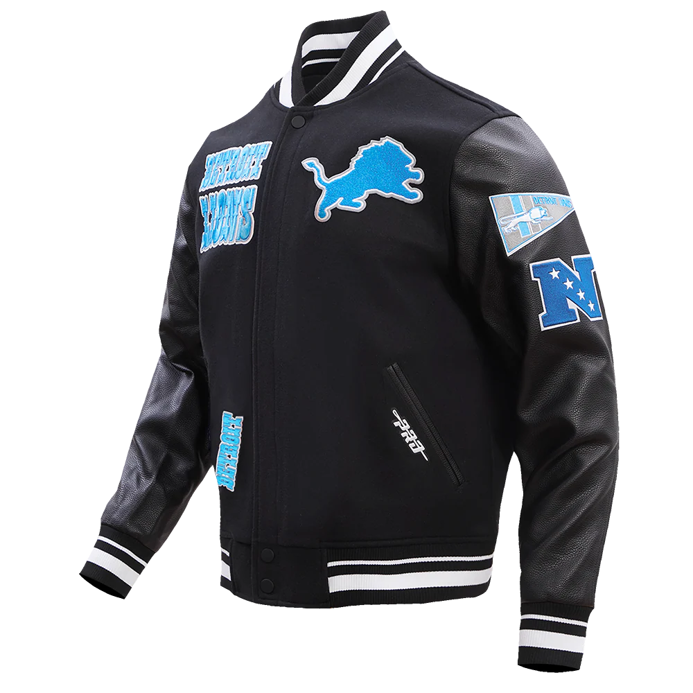 PRO STANDARD DETROIT LIONS RETRO CLASSIC M RIB WOOL VARSITY JACKET