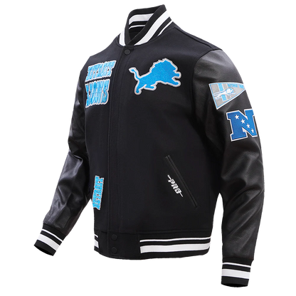 PRO STANDARD DETROIT LIONS RETRO CLASSIC M RIB WOOL VARSITY JACKET