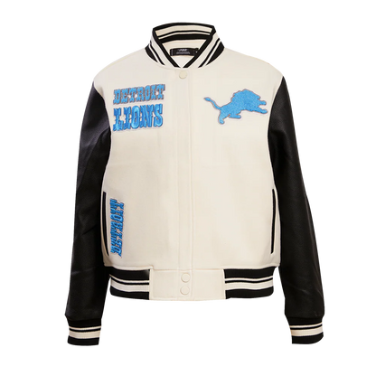 PRO STANDARD NFL DETROIT LIONS RETRO CLASSIC WOMEN'S RIB WOOL VARSITY JACKET