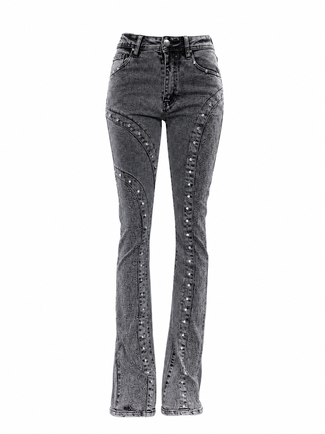 REDFOX WOMEN RHINESTONES STACKED JEANS