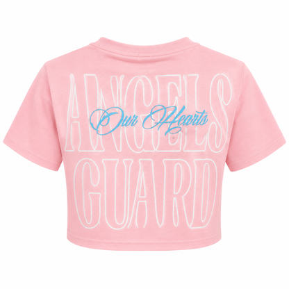 REDFOX WOMEN'S "ANGEL GUARD OUR HEARTS" CROP TEE