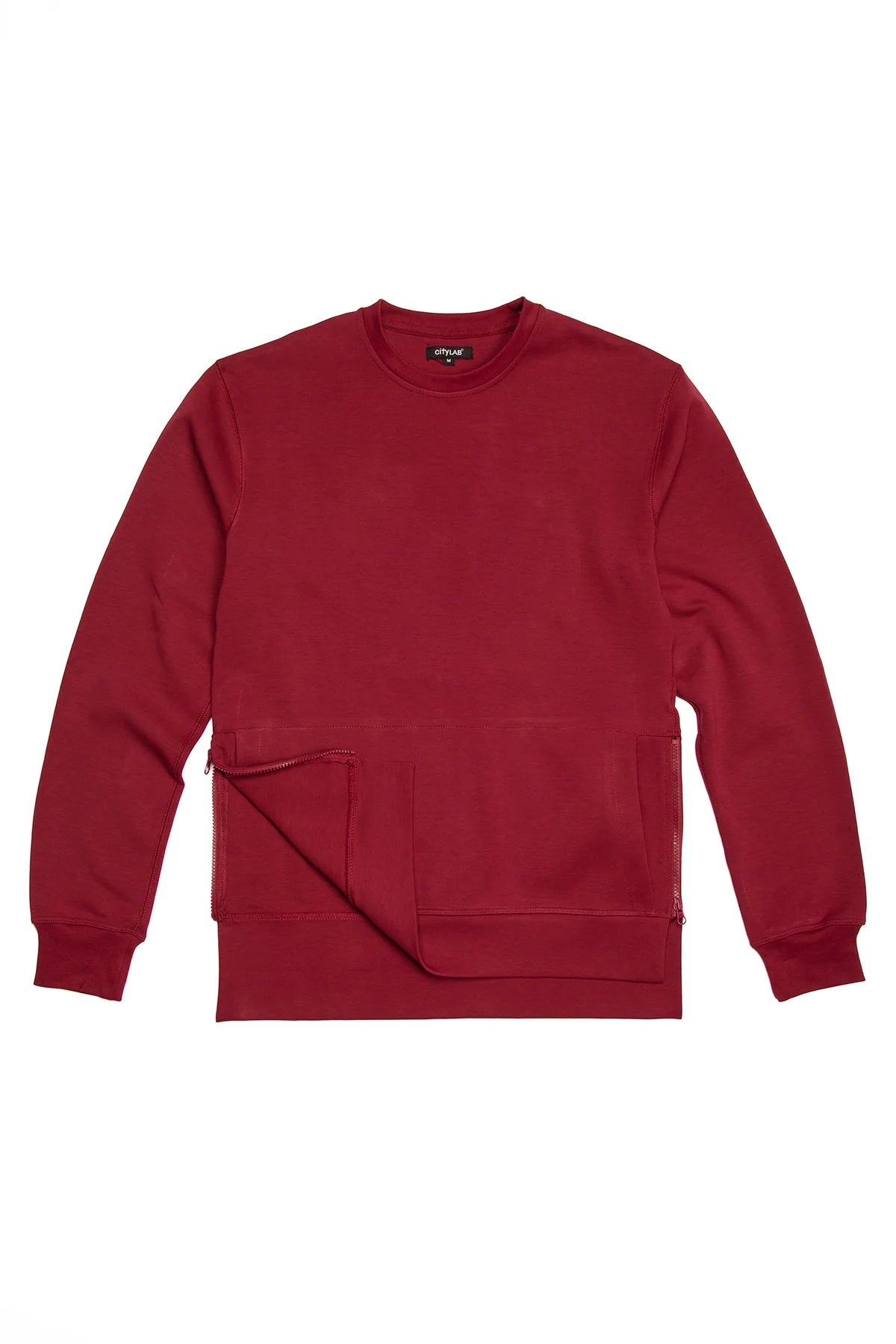 CITYLAB SIDE-ZIP FLEECE CREW, PERFORMANCE FLEECE