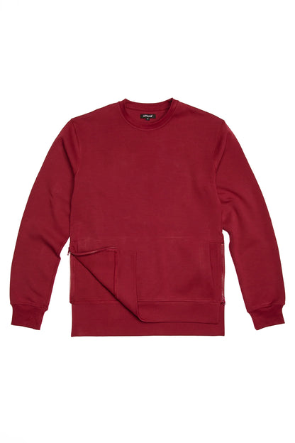 CITYLAB SIDE-ZIP FLEECE CREW, PERFORMANCE FLEECE