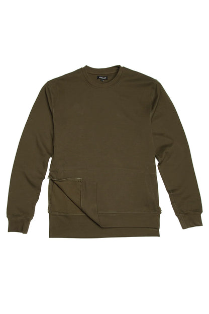CITYLAB SIDE-ZIP FLEECE CREW, PERFORMANCE FLEECE